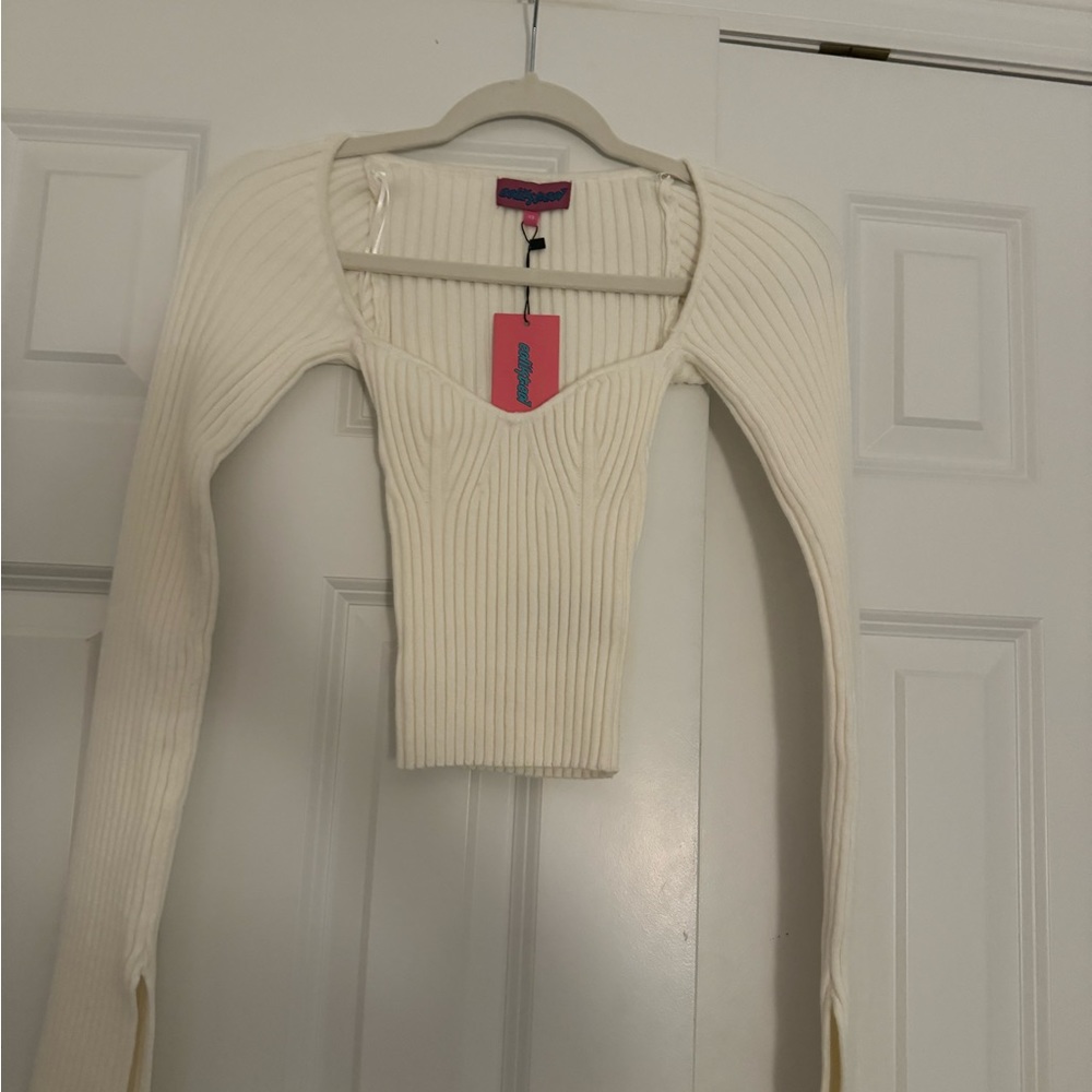 Edikted Robbie Sweetheart Knitted Top - XS